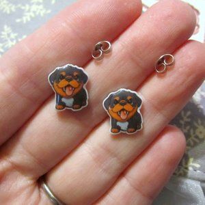 Rottweiler Earrings Dog~Hypoallergenic
